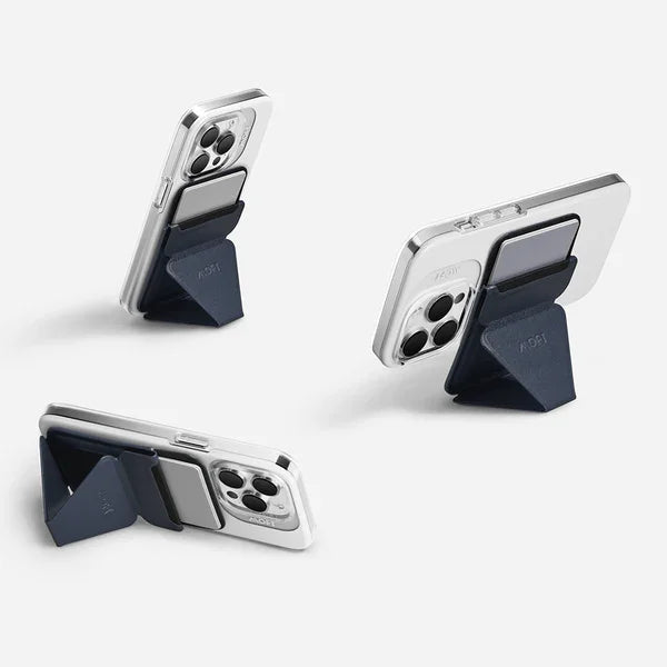 Moft Snap-On iPhone Stand & Wallet - Grey - Tashqila Moft Snap-On iPhone Stand & Wallet - Grey - Tashqila